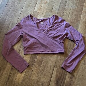 PINK Victoria's Secret Mauve Wrap Front Crop Top - M